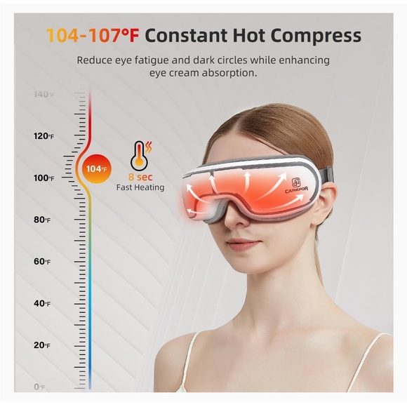 New Heated Bluetooth Eye Massager Mask with Music - Picture 3 of 15